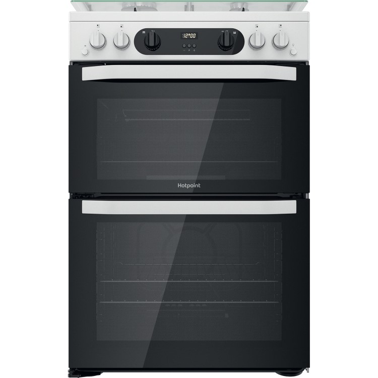 Refurbished Hotpoint HDM67G0CCW 60cm Gas Cooker with Lid White