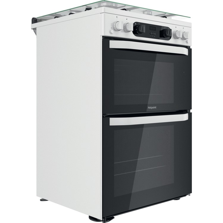 Refurbished Hotpoint HDM67G0CCW 60cm Gas Cooker with Lid White