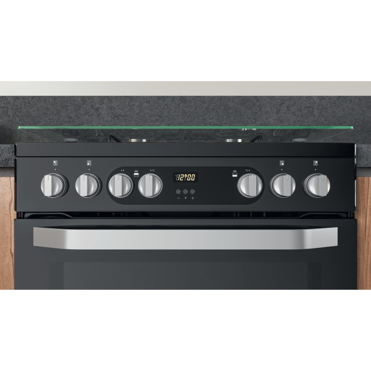 Hotpoint 60cm Dual Fuel Cooker - Black