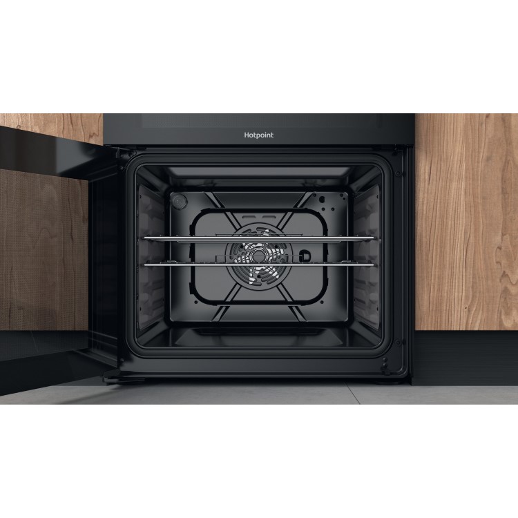 Hotpoint 60cm Dual Fuel Cooker - Black