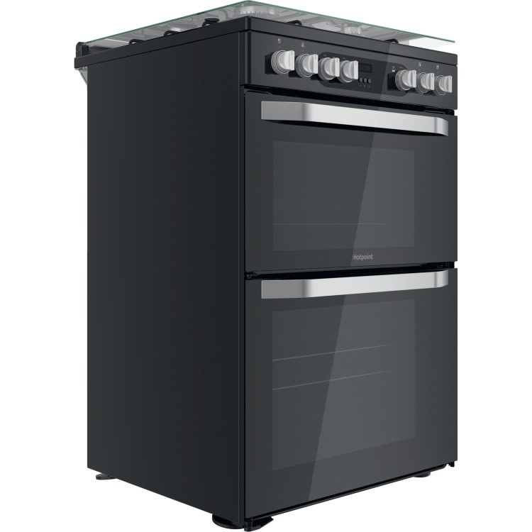 Hotpoint 60cm Dual Fuel Cooker - Black