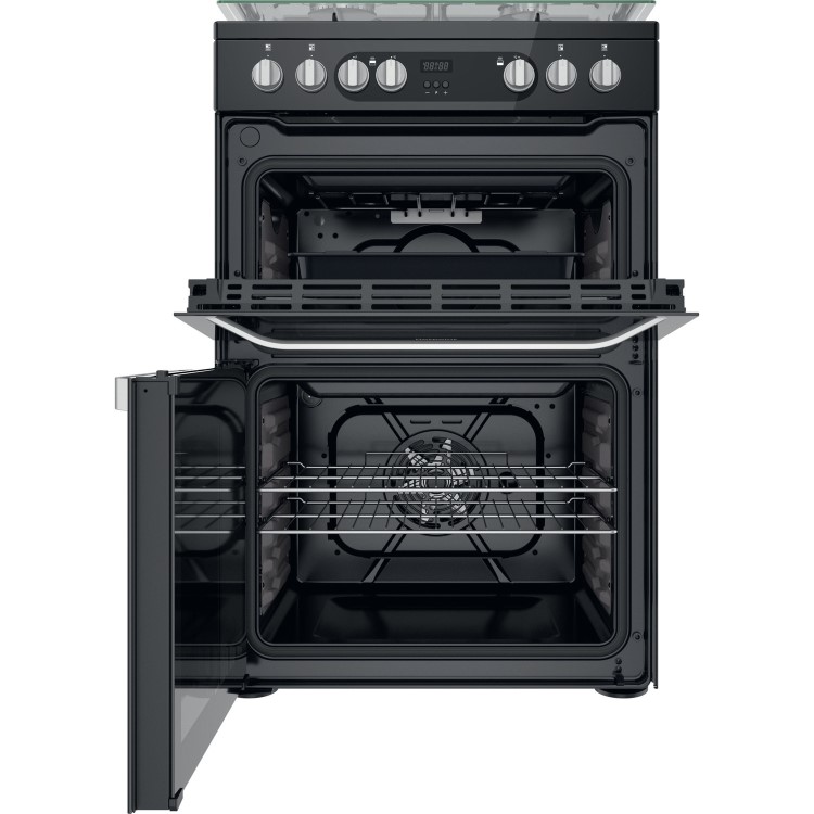 Hotpoint 60cm Dual Fuel Cooker - Black