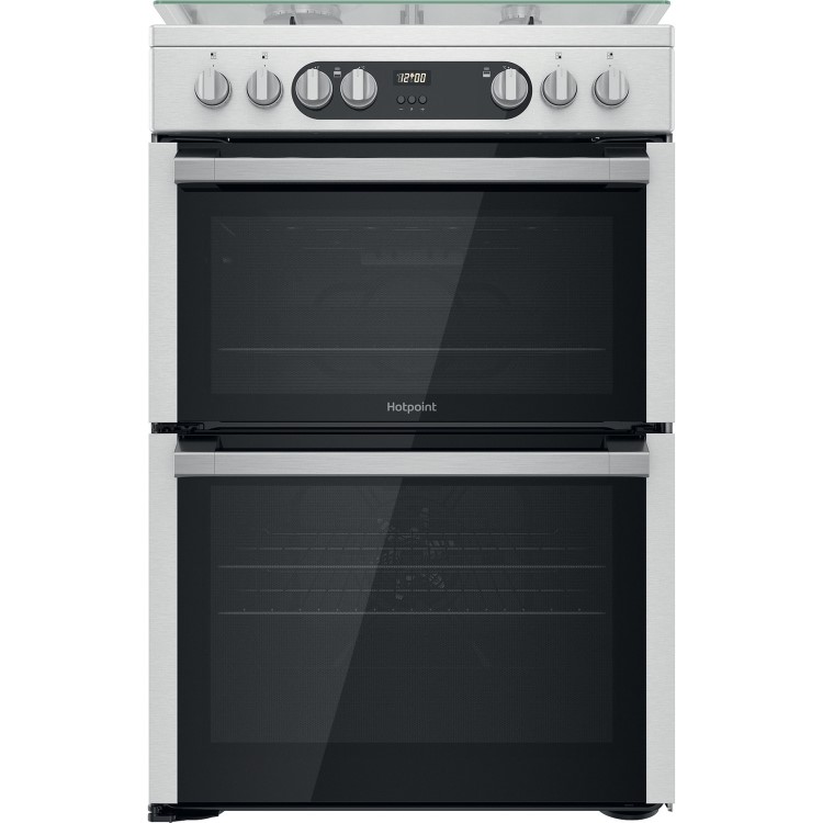 Hotpoint 60cm Dual Fuel Cooker - Stainless Steel