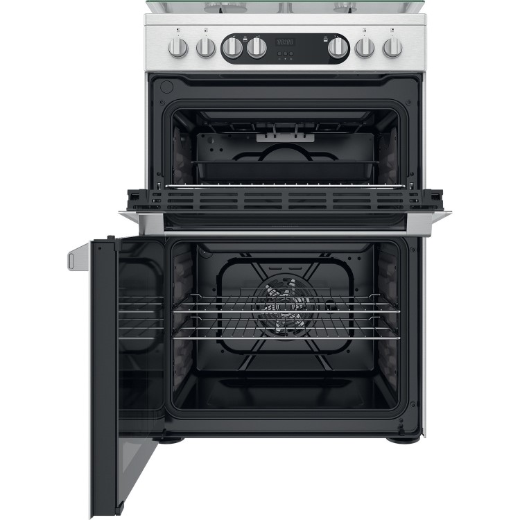 Hotpoint 60cm Dual Fuel Cooker - Stainless Steel