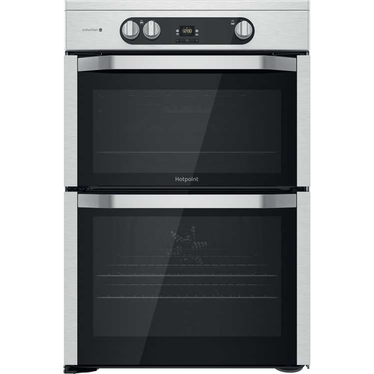 Refurbished Hotpoint HDM67I9H2CX 60cm Double Oven Induction Electric Cooker Stainless Steel