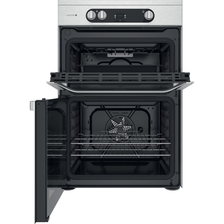 Refurbished Hotpoint HDM67I9H2CX 60cm Double Oven Induction Electric Cooker Stainless Steel