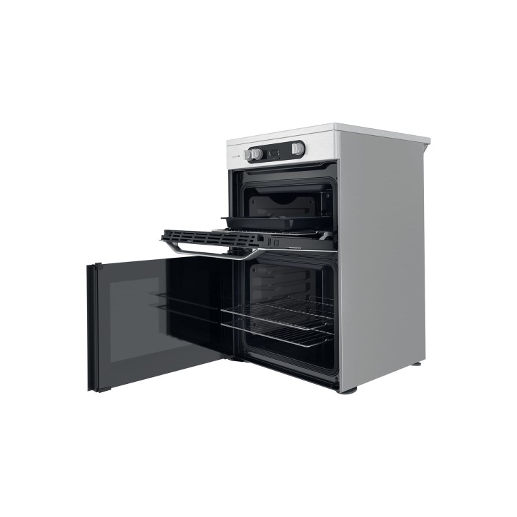 Refurbished Hotpoint HDM67I9H2CX 60cm Double Oven Induction Electric Cooker Stainless Steel