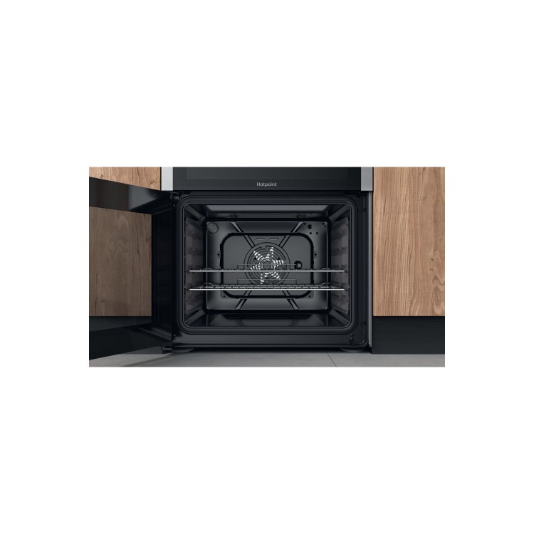 Refurbished Hotpoint HDM67I9H2CX 60cm Double Oven Induction Electric Cooker Stainless Steel