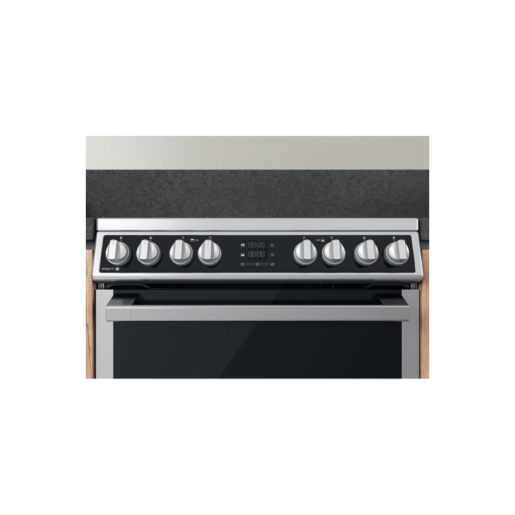 Hotpoint 60cm Double Fan Oven Electric Cooker - Stainless Steel