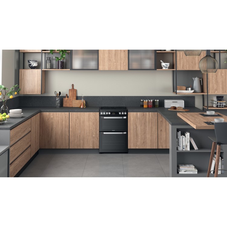 Hotpoint 60cm Electric Cooker - Black