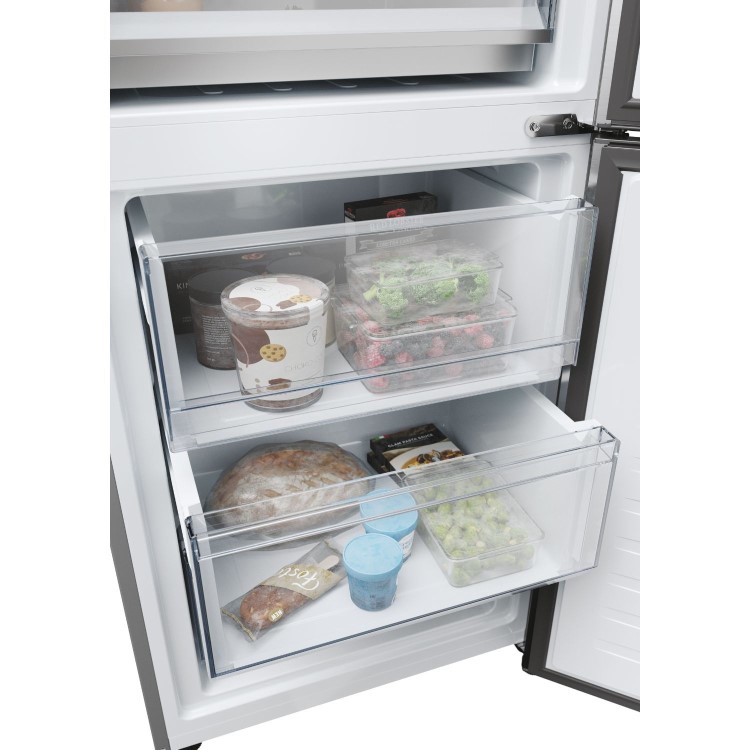 Refurbished Haier Series 5 HDPW5620DNPK Freestanding 406 Litre 70/30 Frost Free Fridge Freezer Silver