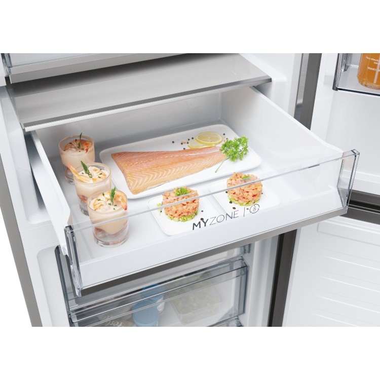 Refurbished Haier Series 5 HDPW5620DNPK Freestanding 406 Litre 70/30 Frost Free Fridge Freezer Silver