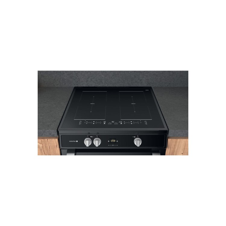 Hotpoint 60cm Double Oven Electric Induction Cooker - Black