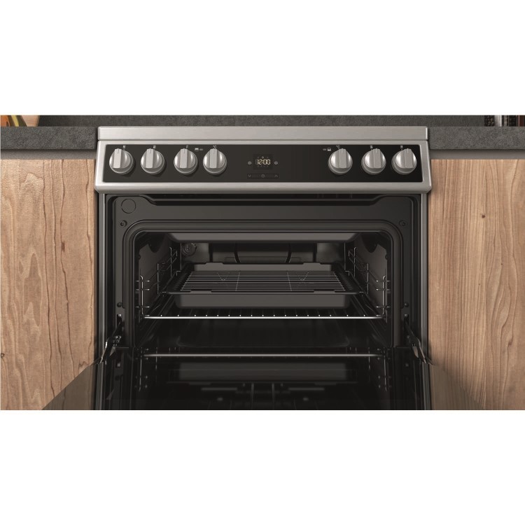 Hotpoint 60cm Double Oven Electric Cooker - Stainless Steel