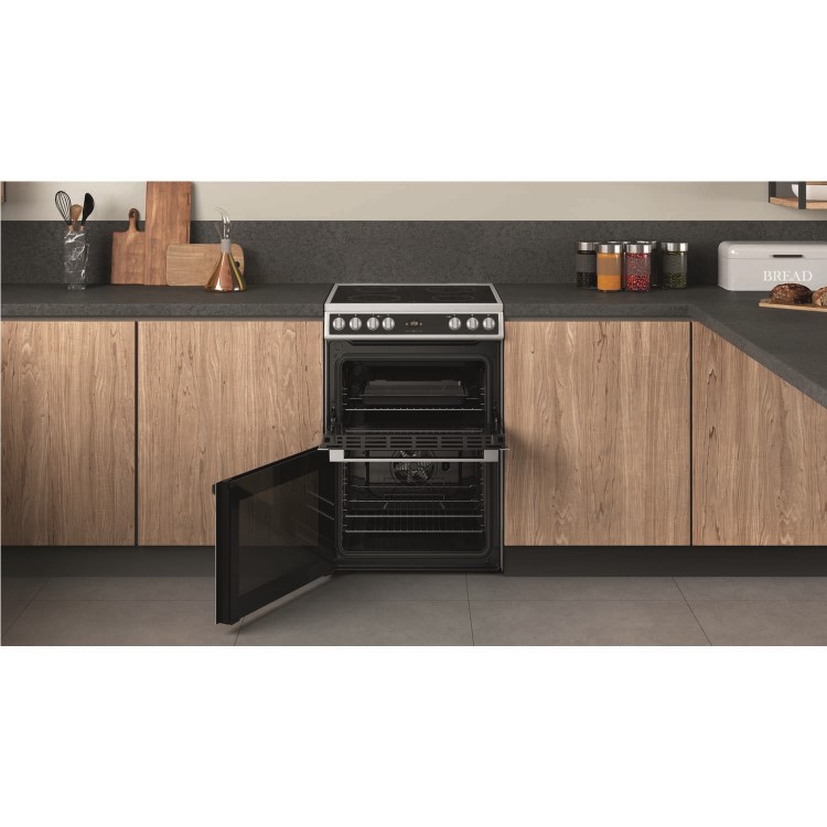 Hotpoint 60cm Double Oven Electric Cooker - Stainless Steel