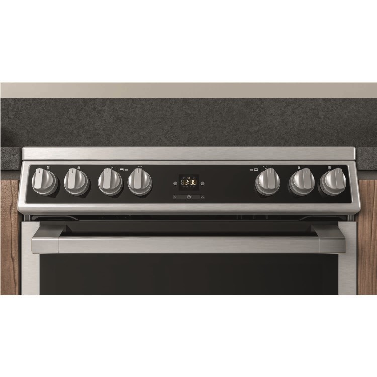 Hotpoint 60cm Double Oven Electric Cooker - Stainless Steel