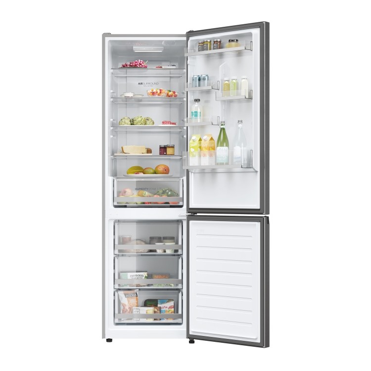 Refurbished Haier 2D 60 Series 1 HDW1620DNPK Freestanding 377 Litre 70/30 Frost Free Fridge Freezer Silver