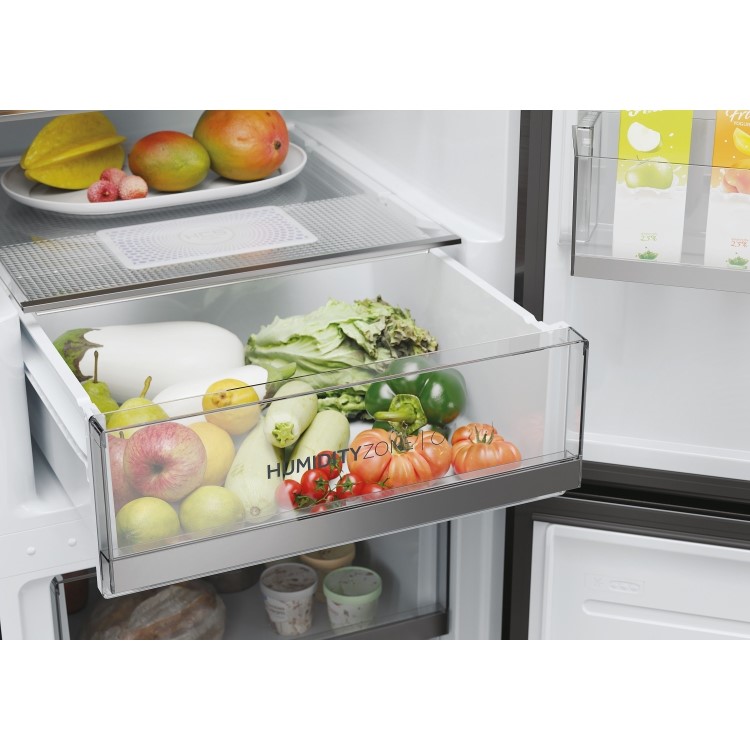 Refurbished Haier 2D 60 Series 1 HDW1620DNPK Freestanding 377 Litre 70/30 Frost Free Fridge Freezer Silver