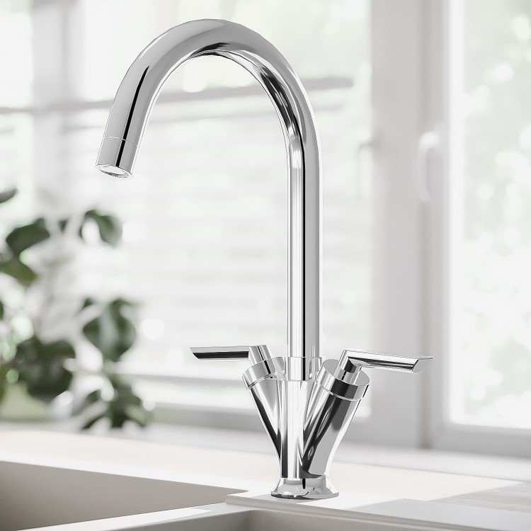 Hector Dual Lever Monobloc Mixer Kitchen Tap- Chrome