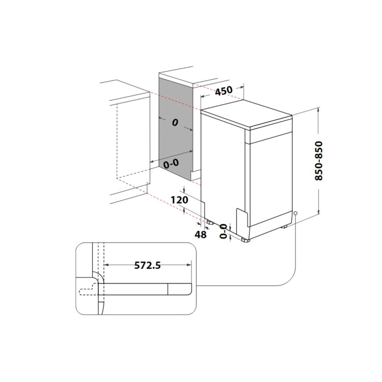 Hotpoint Freestanding Slimline Dishwasher - Silver