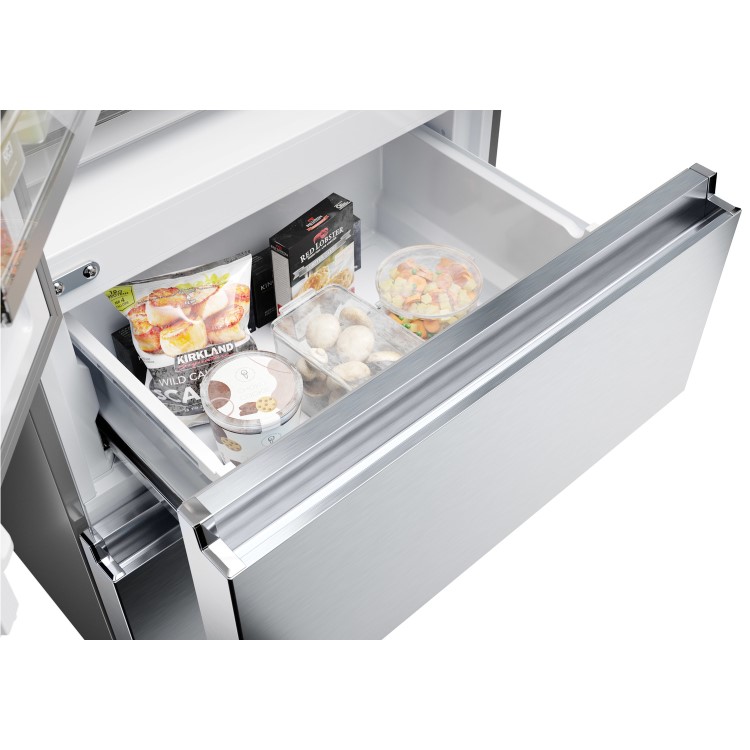 Haier FD 70 Series 5 444 Litre French Style American Fridge Freezer - Platinum Inox