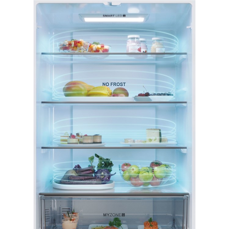 Haier FD 70 Series 5 444 Litre French Style American Fridge Freezer - Platinum Inox