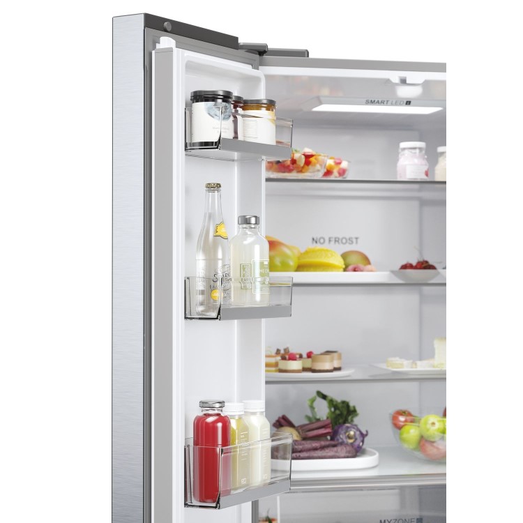 Haier FD 70 Series 5 444 Litre French Style American Fridge Freezer - Platinum Inox