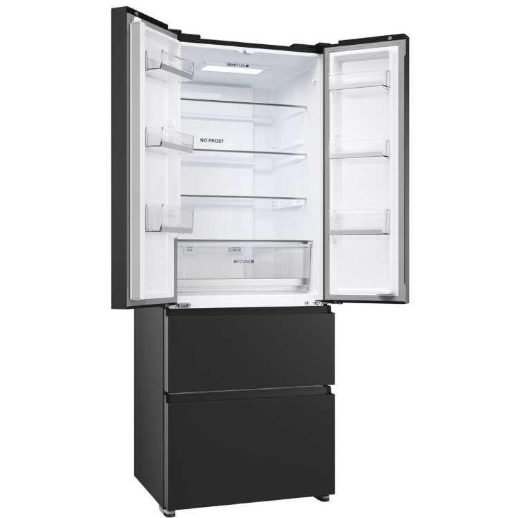 Haier FD 70 Series 5 444 Litre French Style American Fridge Freezer - Black