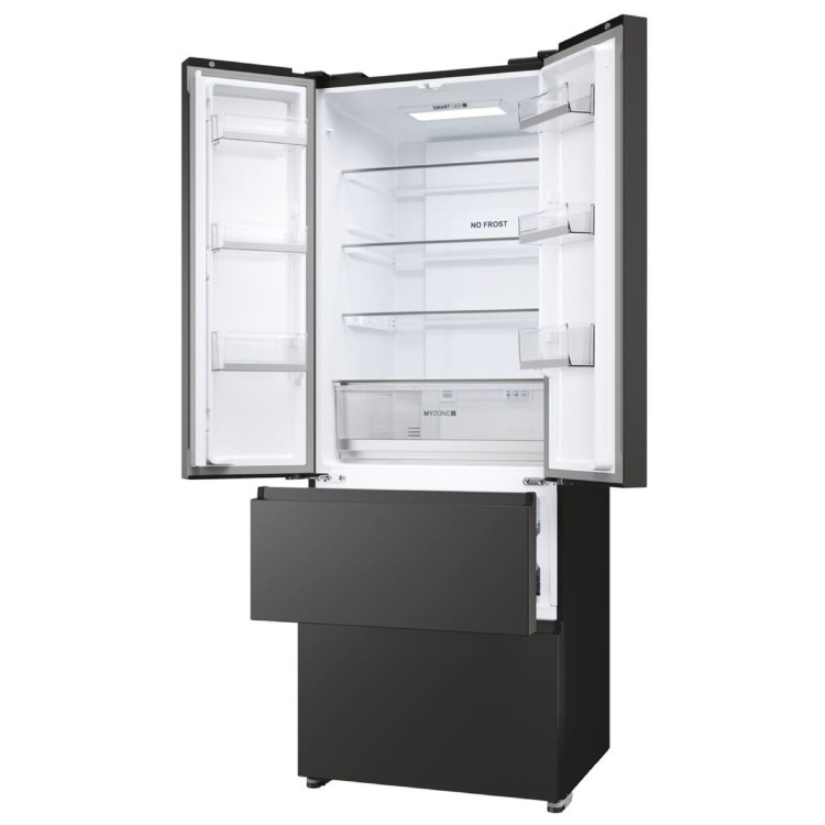 Haier FD 70 Series 5 444 Litre French Style American Fridge Freezer - Black