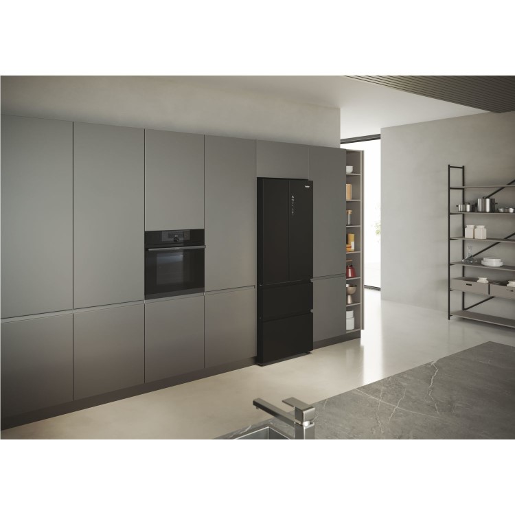 Haier FD 70 Series 5 444 Litre French Style American Fridge Freezer - Black