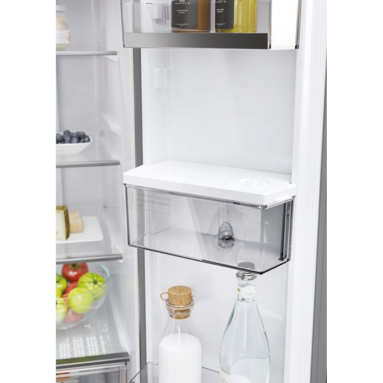 Haier 444 Litre French Style American Fridge Freezer - Platinum Inox