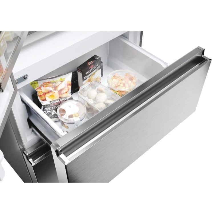 Refurbished Haier HFR5719EWMP Freestanding 444 Litre Frost Free American Fridge Freezer Platinum Inox