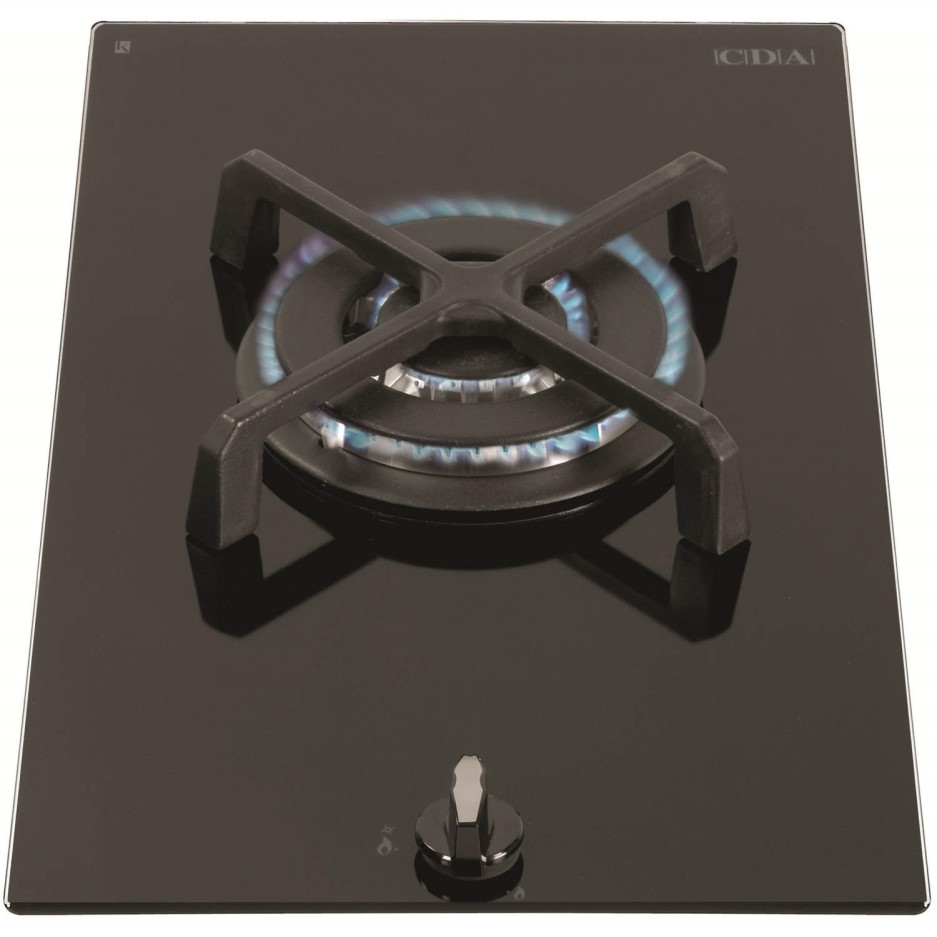 CDA HG3601FR 30cm Domino Single Wok Burner Gas-on-glass Hob Black