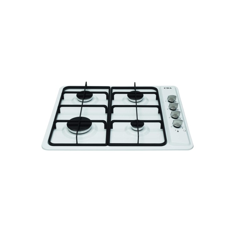 CDA HG6100WH Four Burner Gas Hob With Enamel Pan Stands White