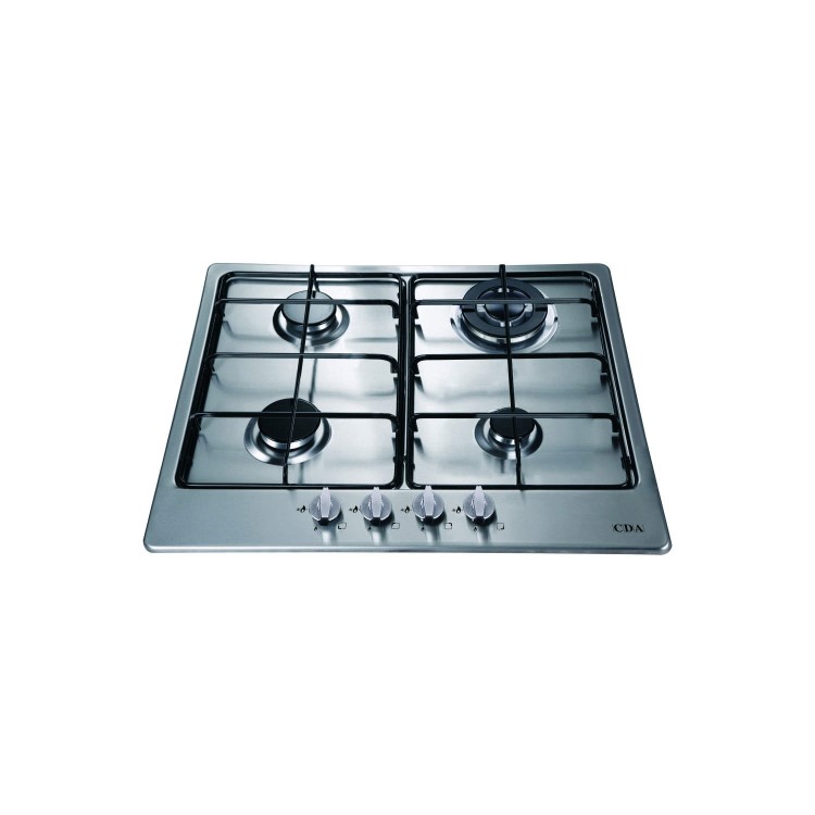 CDA HG6310SS Four Burner Gas Hob With Wok Burner Stainless Steel