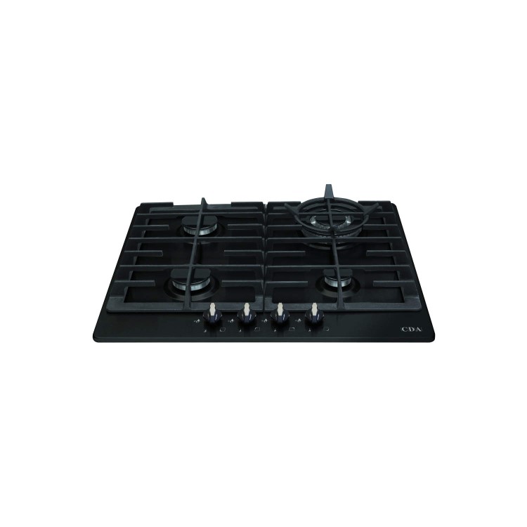 CDA HG6320BL Four Burner Gas Hob With Wok Burner Black