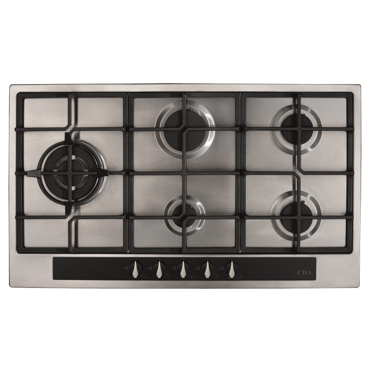 CDA 86cm 5 Burner Gas Hob - Stainless Steel