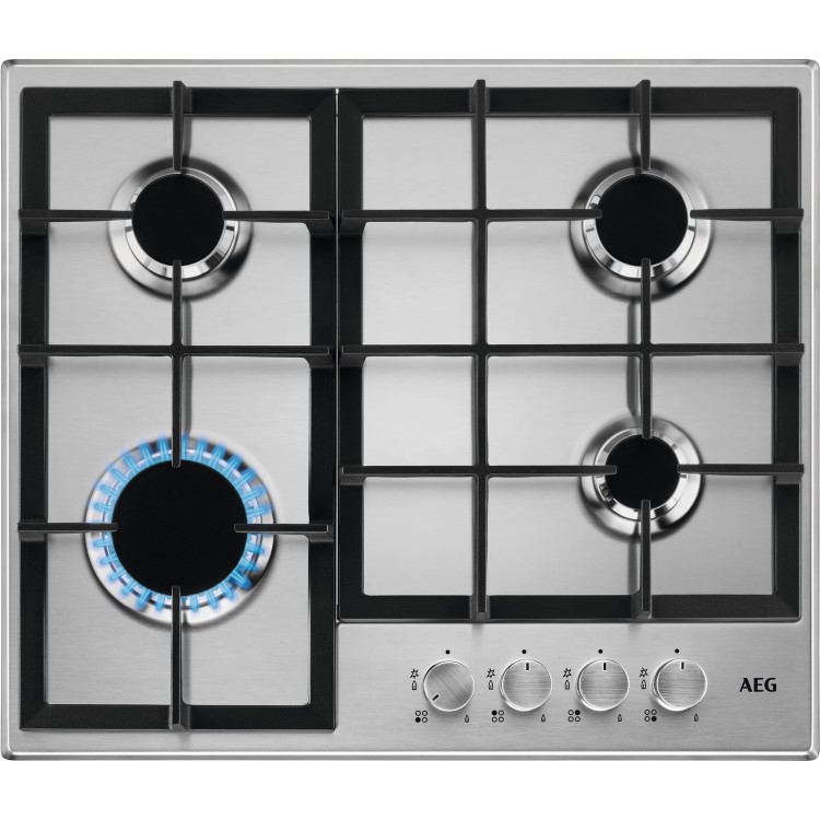 AEG 6000 Series 60cm 4 Burner Gas Hob - Stainless Steel