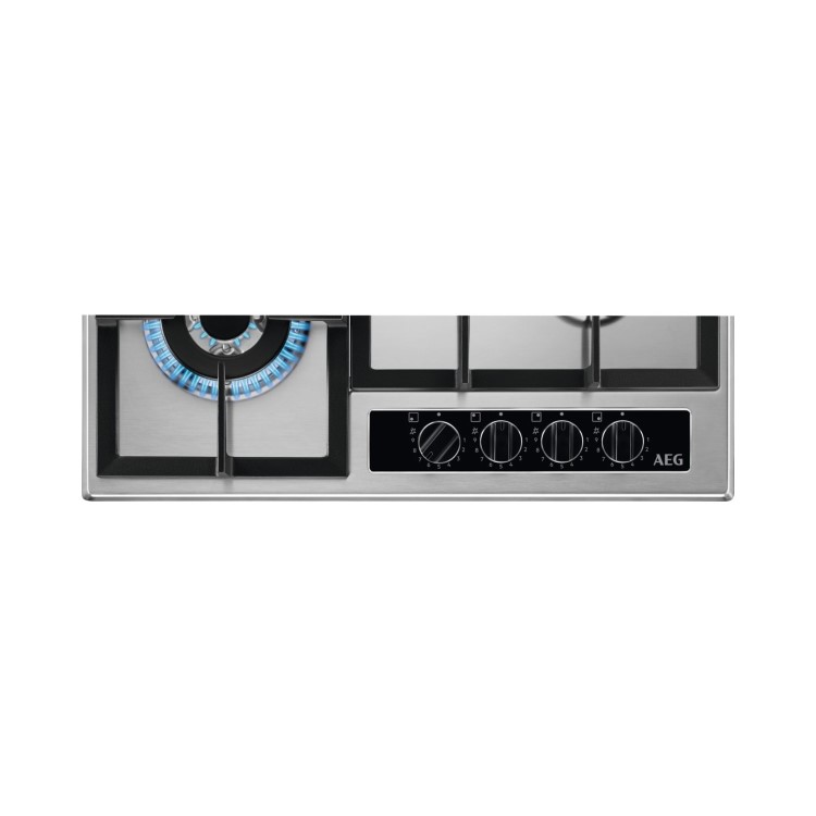 AEG 6000 Series 60cm 4 Burner Gas Hob with Wok Burner - Stainless Steel