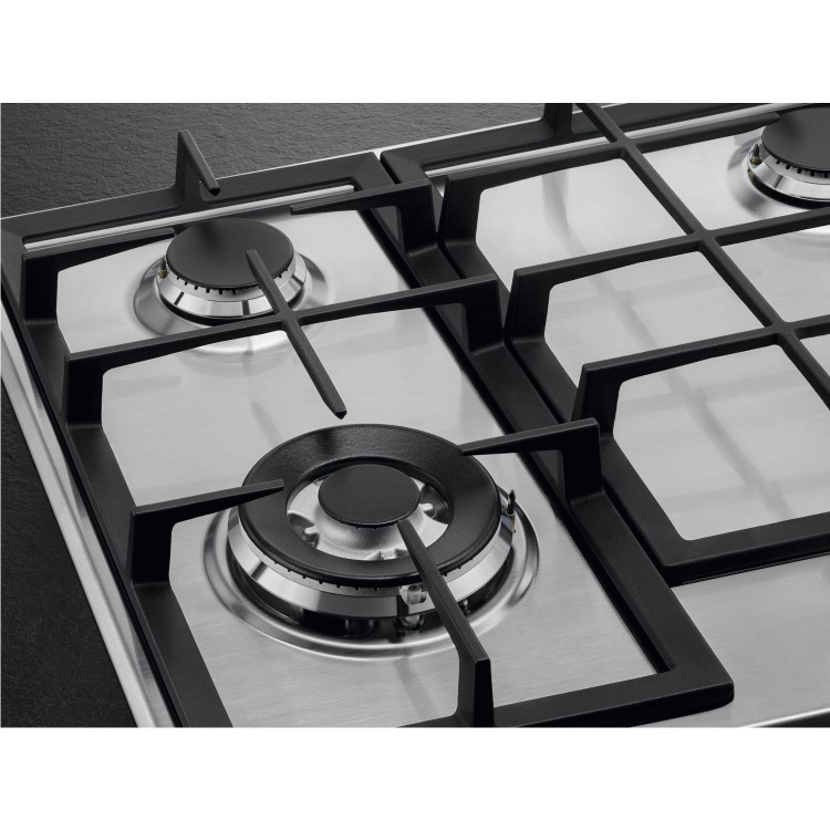 AEG 6000 Series 60cm 4 Burner Gas Hob with Wok Burner - Stainless Steel