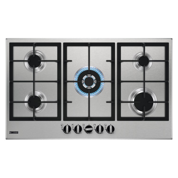 Zanussi Series 40 86cm 5 Burner Gas Hob - Stainless Steel