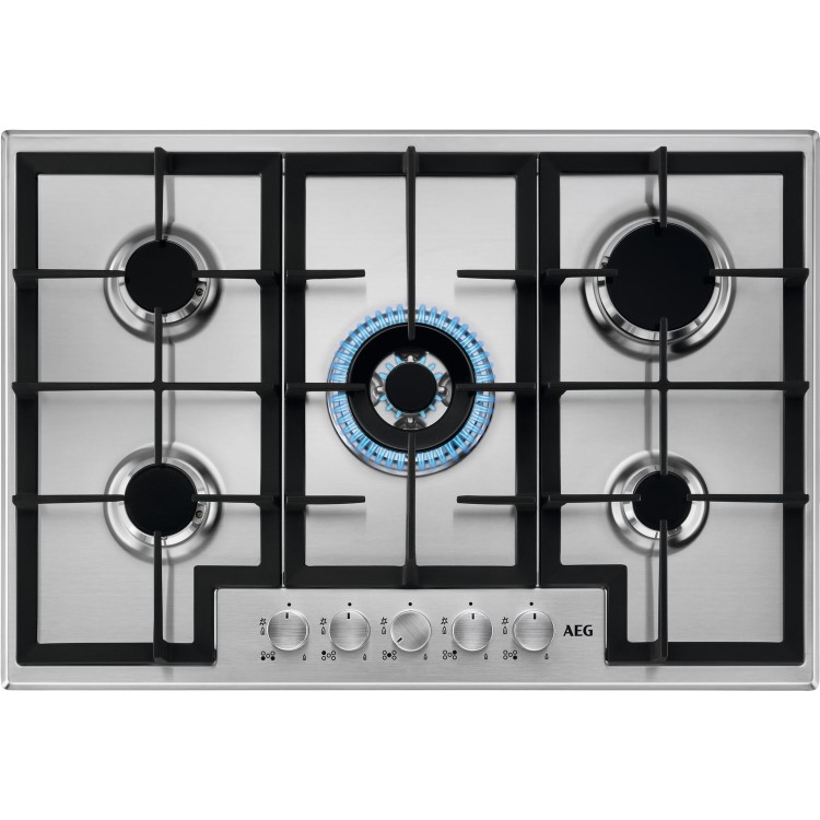 AEG 3000 Series 75cm 5 Burner Gas Hob - Stainless Steel