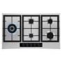 AEG HGB95520YM 86cm Five Burner Gas Hob With Cast Iron Pan Stands - Stainless steel