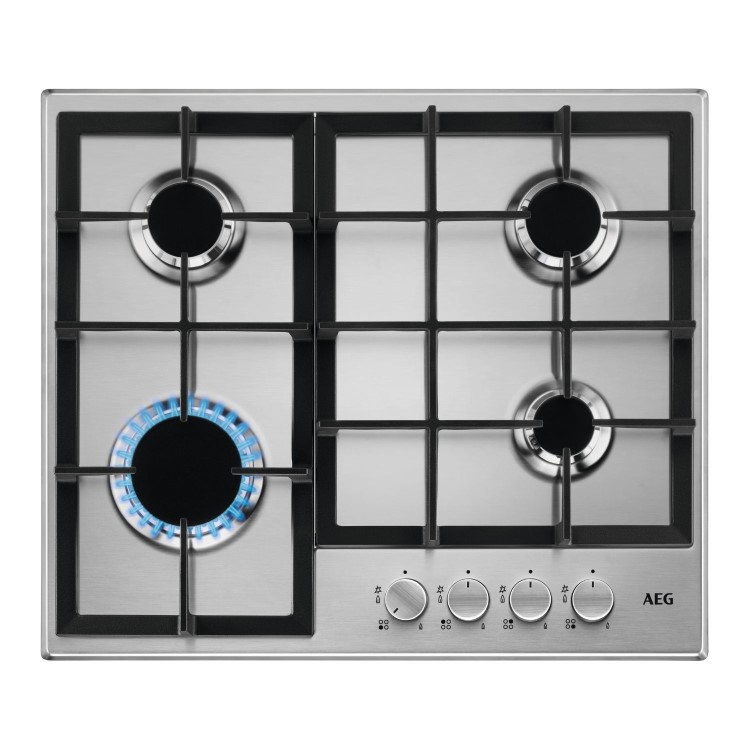 AEG 3000 Series 60cm 4 Burner Gas Hob - Stainless Steel