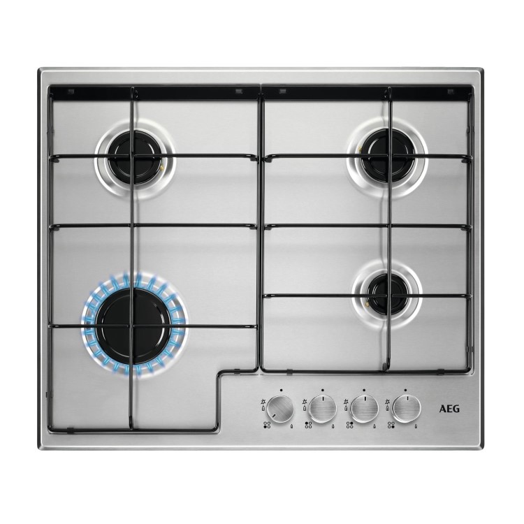 AEG 60cm 4 Burner Gas Hob - Stainless Steel