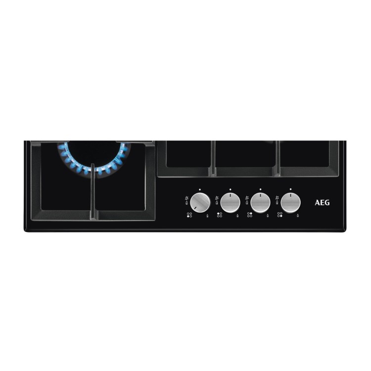 Refurbished AEG 3000 Series HGX64200SB 60cm 4 Burner Gas Hob Black