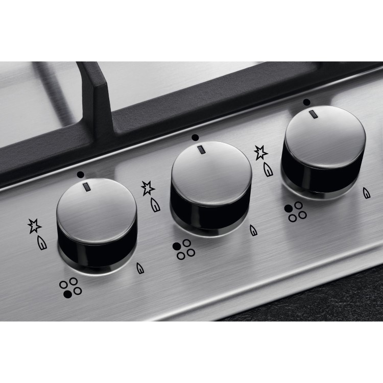 AEG 3000 Series 75cm 5 Burner Gas Hob with Wok Burner - Stainless Steel