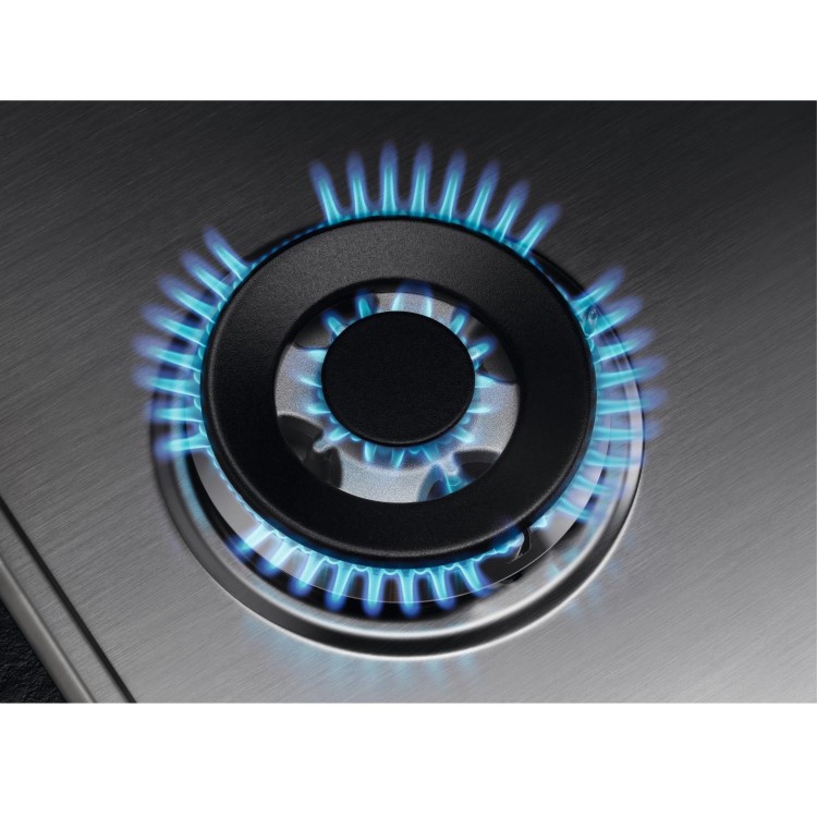 AEG 3000 Series 90cm 5 Burner Gas Hob with Wok Burner - Stainless Steel