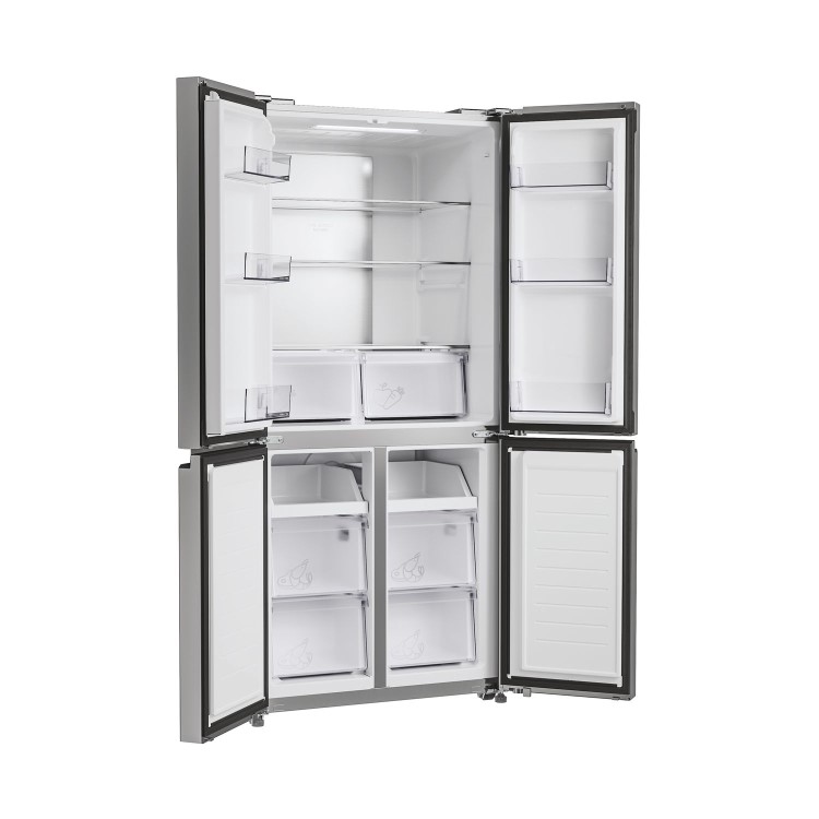 Refurbished Hoover HHCR3818ENPL Freestanding 467 Litre Frost Free American Fridge Freezer Silver