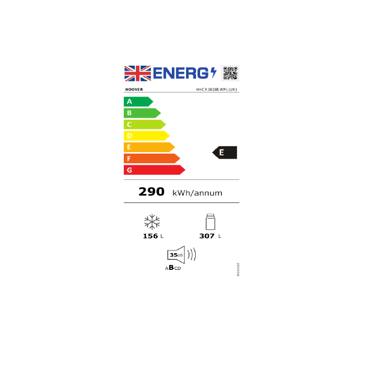 Refurbished Hoover HHCR3818EWPL Freestanding 463 Litre American Frost Free Fridge Freezer Silver